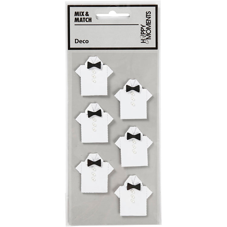 Creativ Firmenaufkleber, Shirt, Größe 33x35 mm, weiß, 6 Stück 1 Box