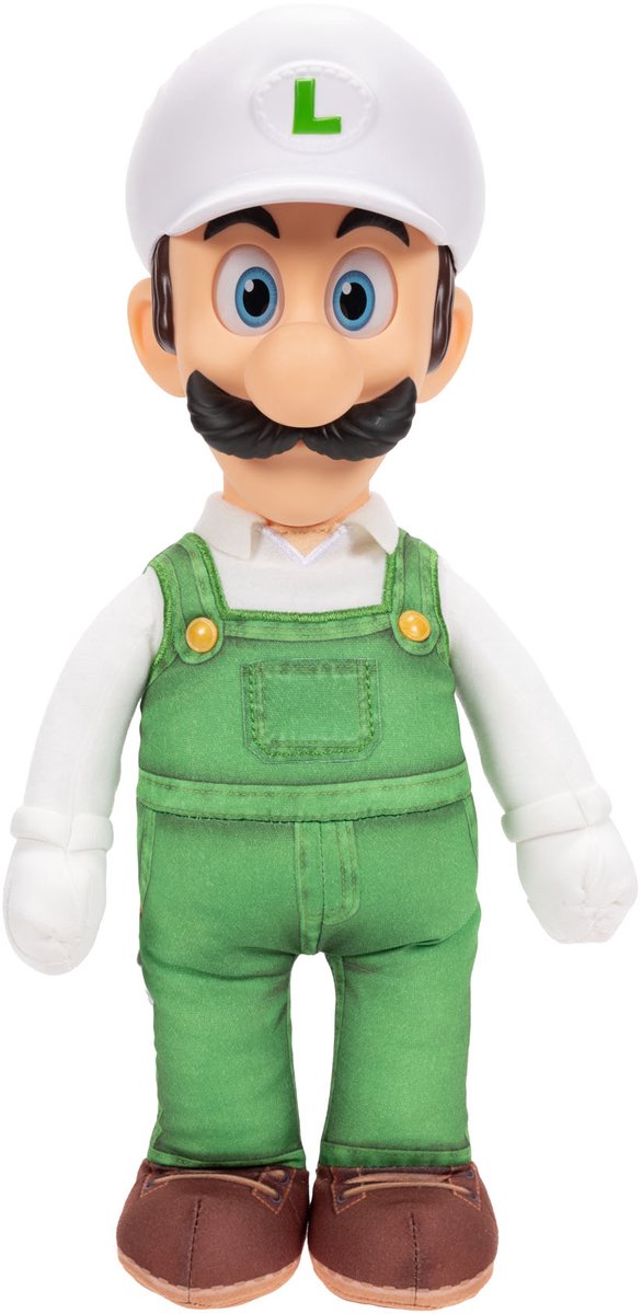 Jakks Super Mario Galaxy Movie – 38 cm große, bewegliche Feuer-Luigi-Plüschfigur