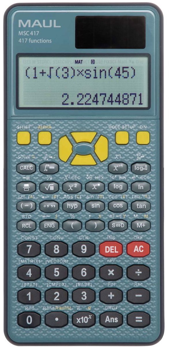Maul wissenschaftlicher Tischrechner MSC 417 LCD-Bildschirm Solarbatterie 16,1 x 8,5 x 2,1 cm schwarz