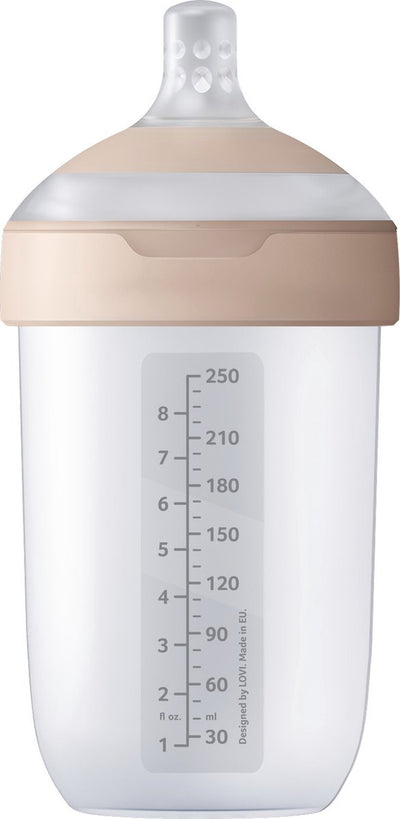 Difrax Lovi Dynamic Mammafeel Babyflasche – 250 ml – Rosa – 1 Stück