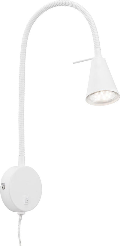 Briloner tusa - LED-Wandleuchte - schwenkbare Schreibtischleuchte - Nachttischleuchte mit warmweißem Licht - 4,7 W - Weiß - ø8 x 45 cm