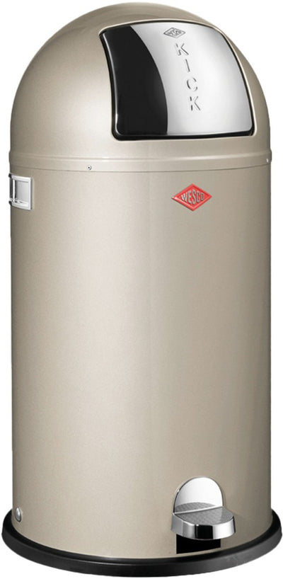 Wesco Kickboy Mülleimer | Treteimer | 40 Liter | Metall - Neusilber | Abfallbehälter - hergestellt in Deutschland