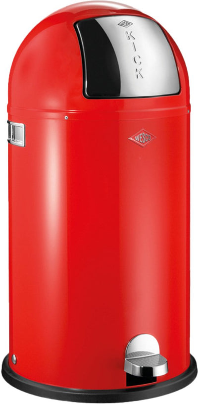 Wesco Kickboy Abfallbehälter | Treteimer | 40 Liter | Metall - rot | Mülleimer - hergestellt in Deutschland