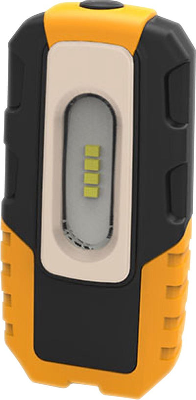 Brennerstuhl HL DA 40 mh LED-Akku-Handleuchte, robuste Akku-Arbeitsleuchte mit Schalter und integriertem Magnet, Werkstattleuchte mit 200 lm und bis zu 3 Stunden Leuchtdauer, klappbarer Haltefuß
