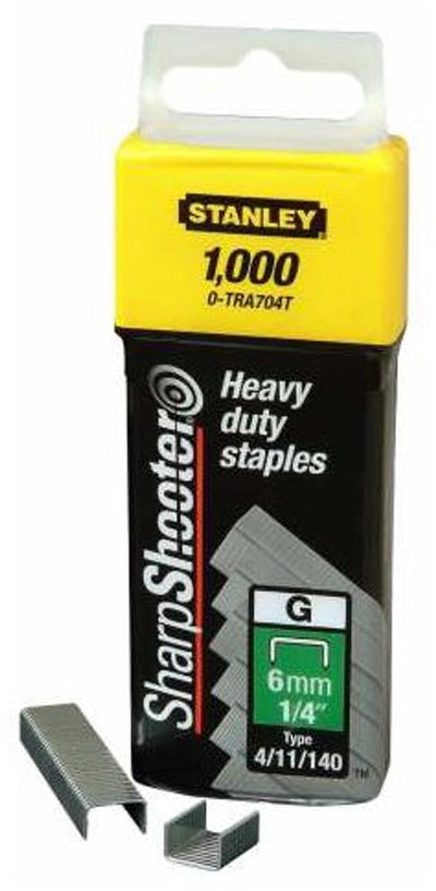 Stanley Handwerkzeugklammern 6 mm Typ G – 1000 Stück – 1-tra704t