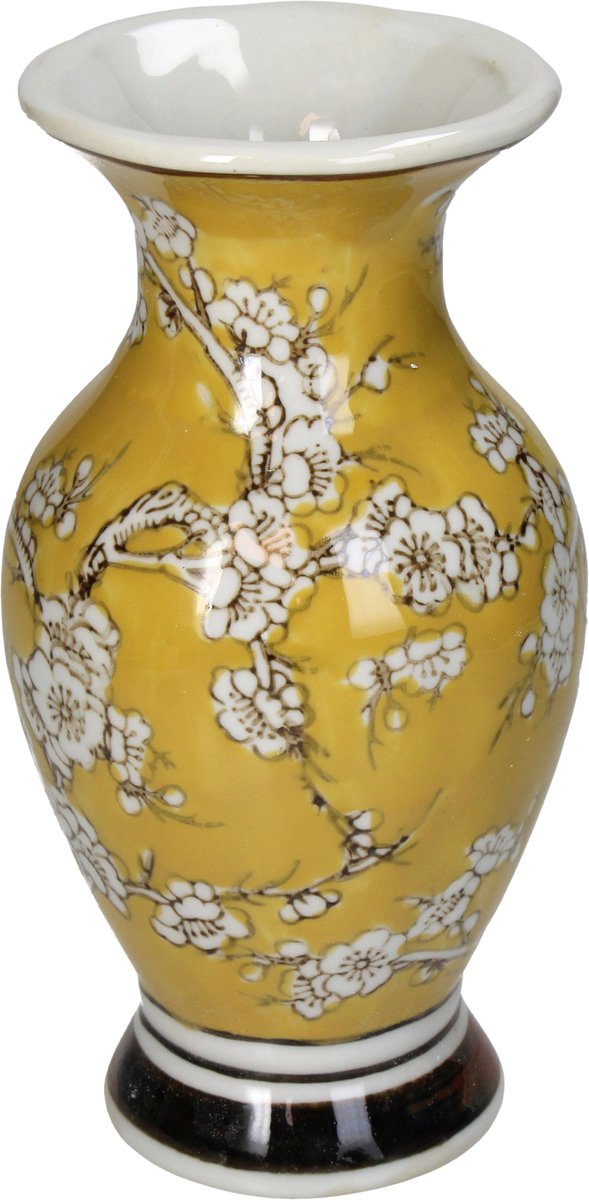 HD Collection Vase Porzellan gelb 10,5x10,5x20cm