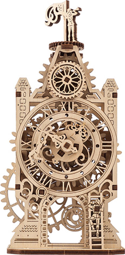 Ugears 3D-Holzmodell – alte Turmuhr