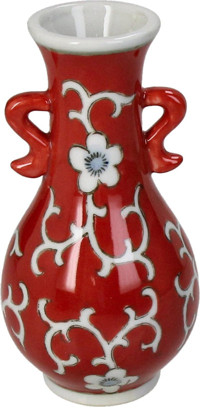 HD Collection Vase Porzellan rot 8x8x15,5cm
