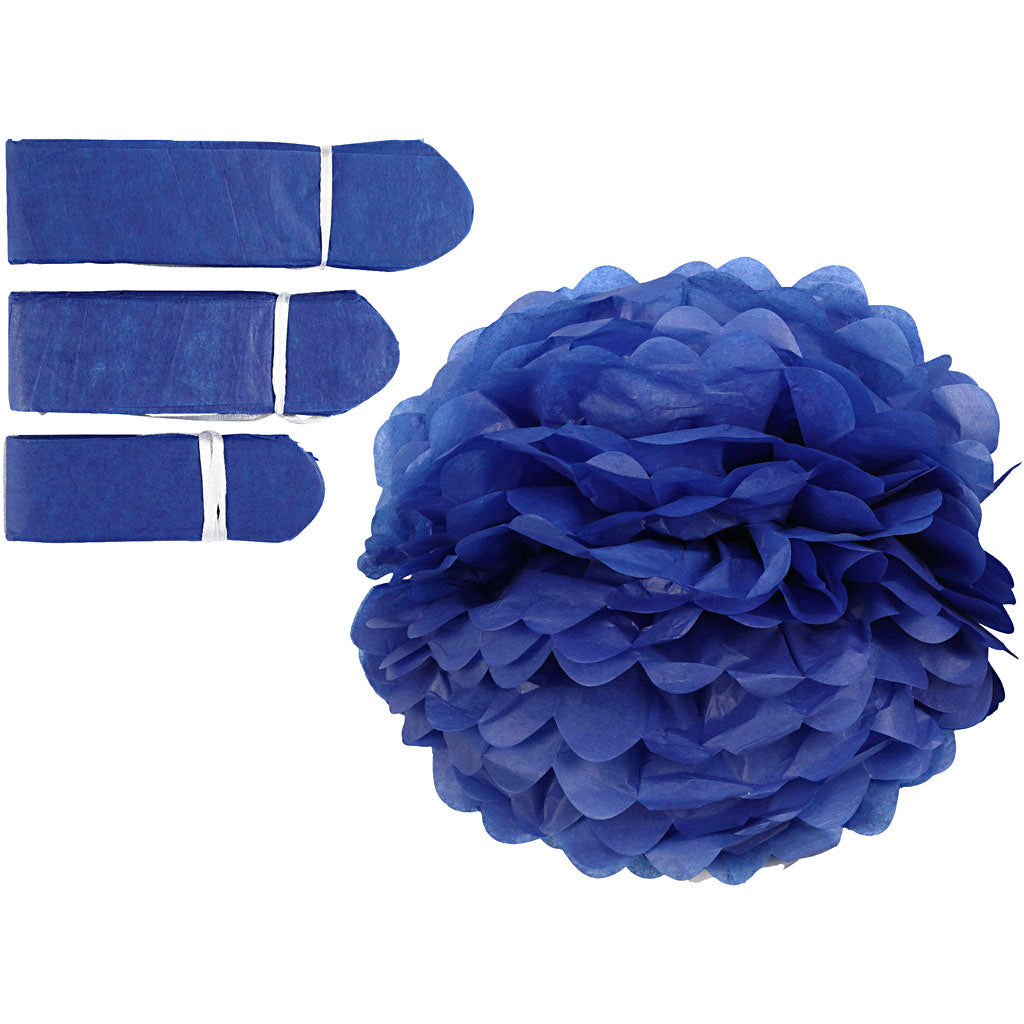 Creativ Company Papierbommel, D 20+24+30 cm, 16 g, dunkelblau, 3 Stück 1 Box