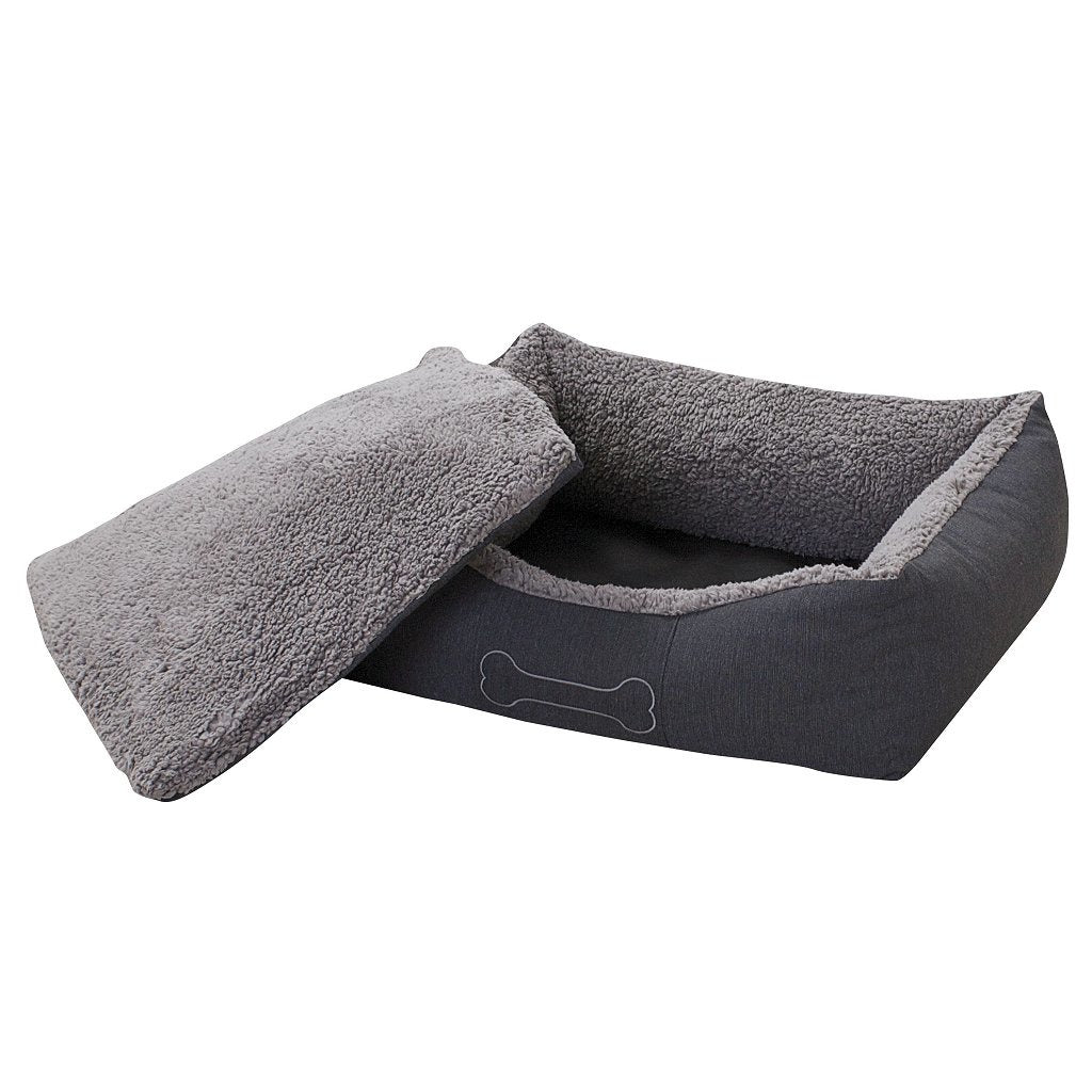 Sun Garden Sun Garten Luxus Hundebett Glück + Kissen 80x70x20cm Grau