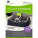 Sun Garden Sun Garten Luxus Hundebett Glück + Kissen 100x90x30 cm Anthrazitgrau grau - afbeelding 4