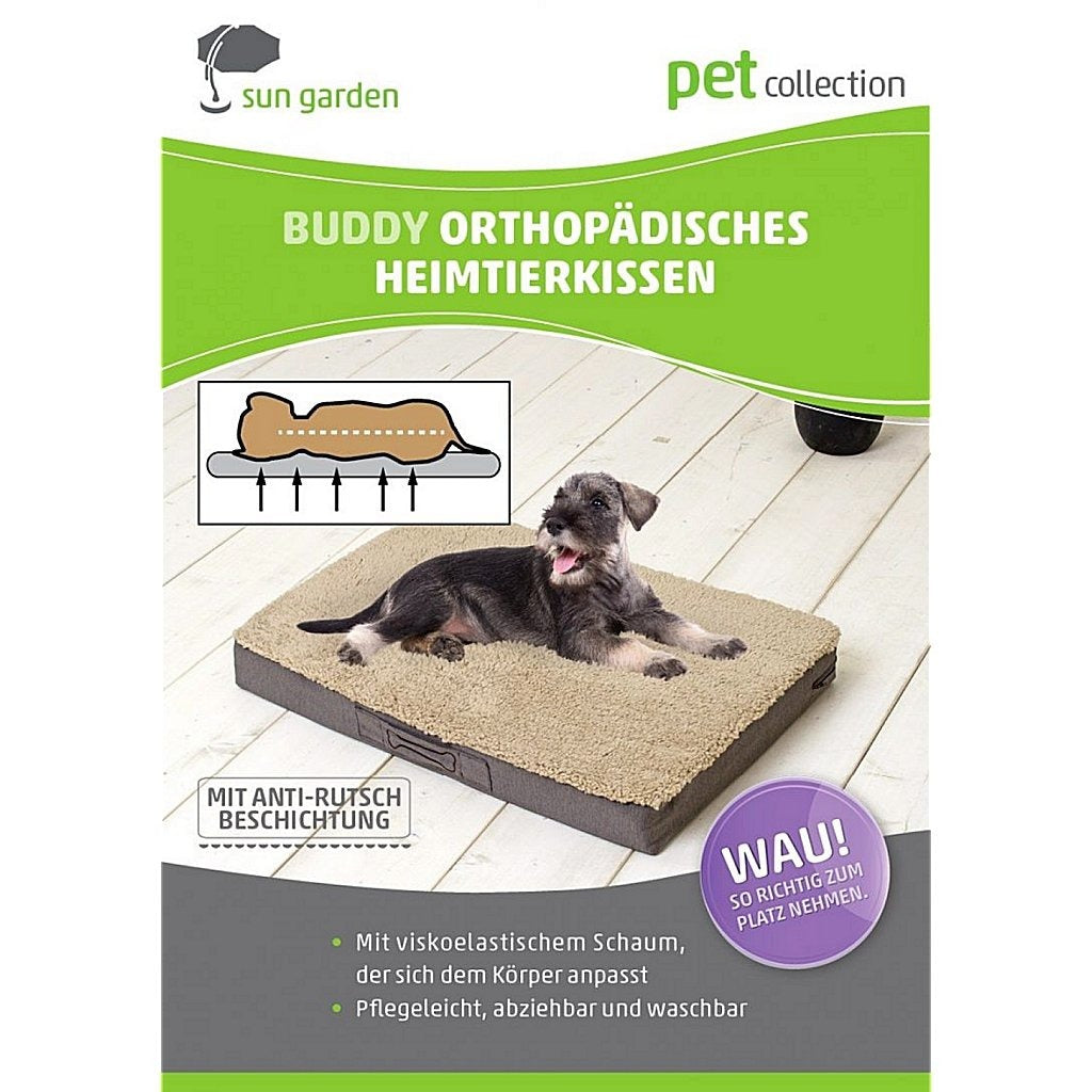 Sun Garden Sun Garden Buddy Orthopäden Hundekissen 72x50x8 cm hellgrau verschmiert