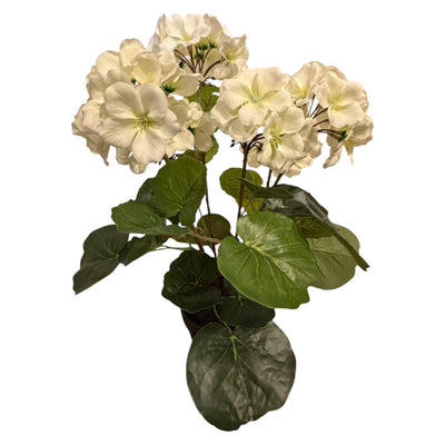 Mansion Atmosphäre Kunstpflanze Pelargonie weiß 42cm