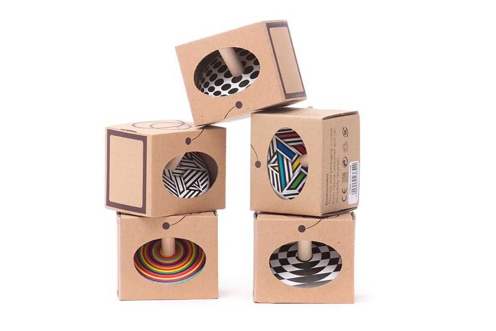 Bajo Holzkreisel Mondrian. 7x7x5,7 cm. 3