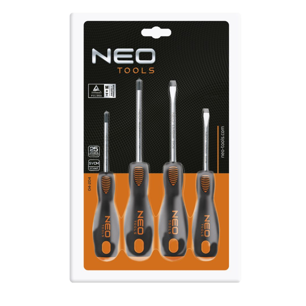 NEO -Werkzeuge Neo -Werkzeuge Schraubendreher -Set 4DLG Magnetic CRMO Stahl