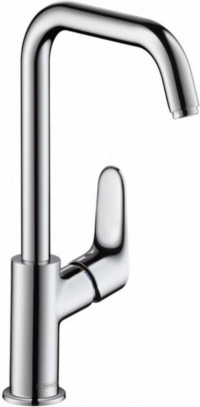 Hansgrohe Focus – Waschtisch-Mischbatterie – Einhebelbedienung – mit ausziehbarem Ablaufgarnitur – 240 mm – schwenkbarer Auslauf – Chrom