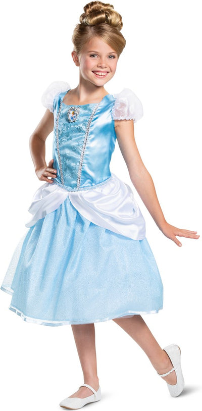 Verkleidung Disney Prinzessin – Aschenputtel, Cinderella Deluxe, Größe S (5 – 6 Jahre), Mädchen