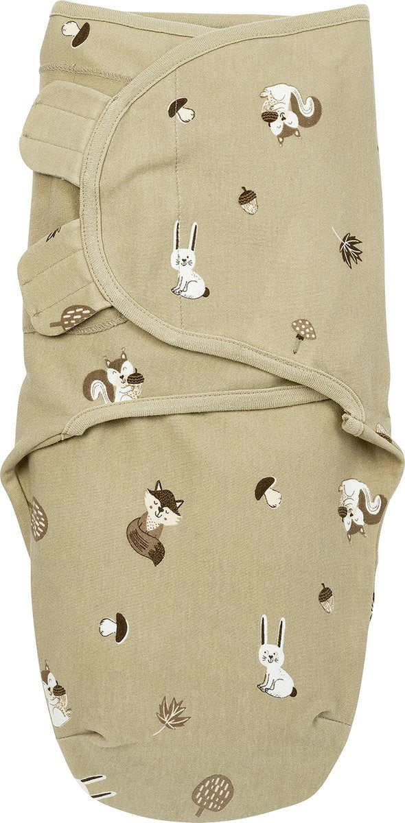 Meyco Baby Waldtiere Wickeldecke – Sand – 0–3 Monate – 1,0 Tog