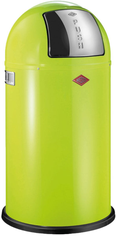 Wesco Pushboy Abfallbehälter | 50 Liter | Metall - Limettengrün | Mülleimer - hergestellt in Deutschland