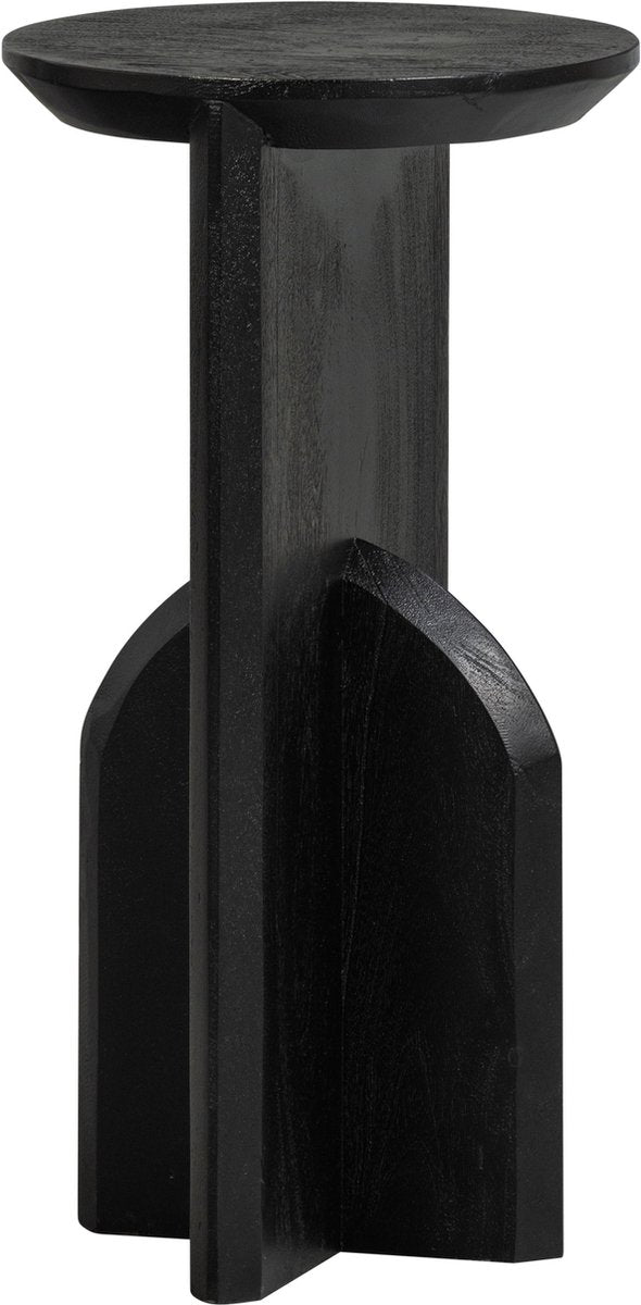 Woood schmaler Beistelltisch Kioni – Akazienholz – schwarz – 58 x 30 x 30 cm