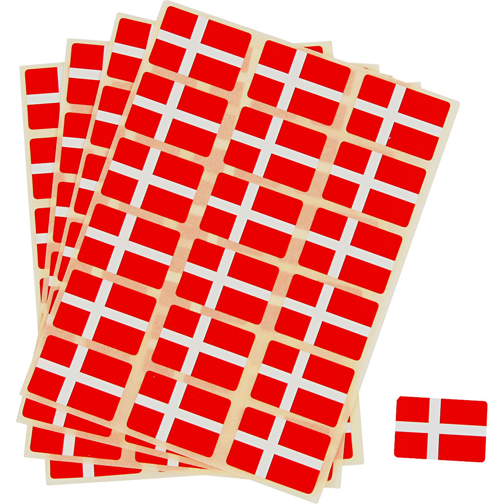 Creativ Firmenflagge, Größe 15x22 mm, 72 Stück 1 Box, Dänemark