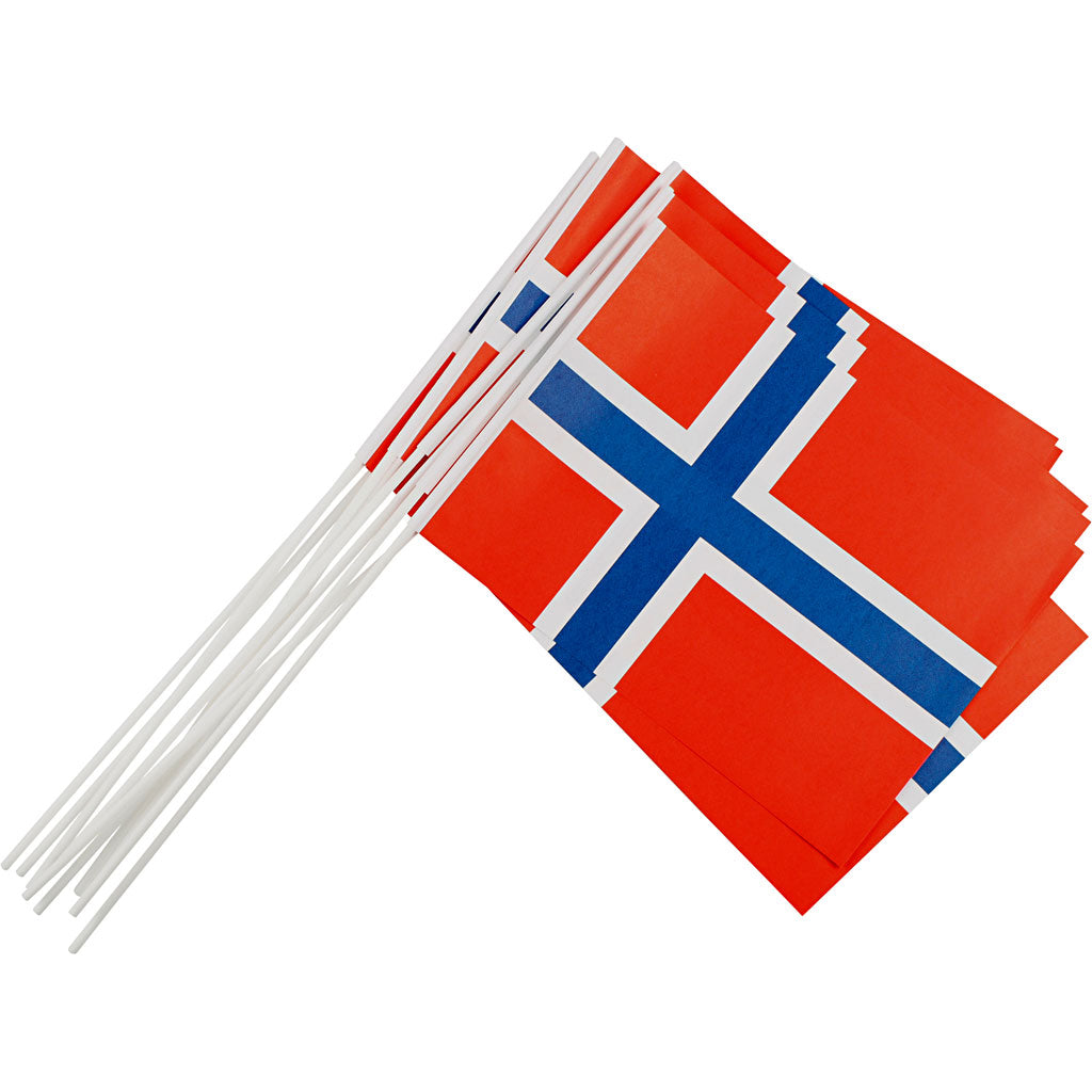 Flaggen, Größe 20x25 cm, 10 Stück, 1 Karton, Norwegen