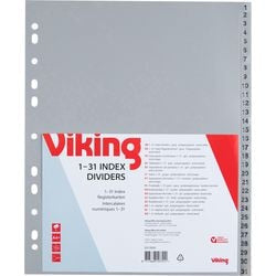 Registerblätter Office Depot PP A4 120 Mikron grau 1-31 31 Löcher