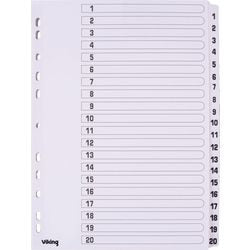 Tabs Mylar Office Depot Karton A4 170g weiß 1-20 11 Löcher