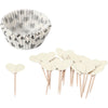 Creativ Company Cupcakes und Cocktailspieße, H: 3 cm, T 5 cm, 40 g, gebrochenes Weiß, 24er-Set 1 Box