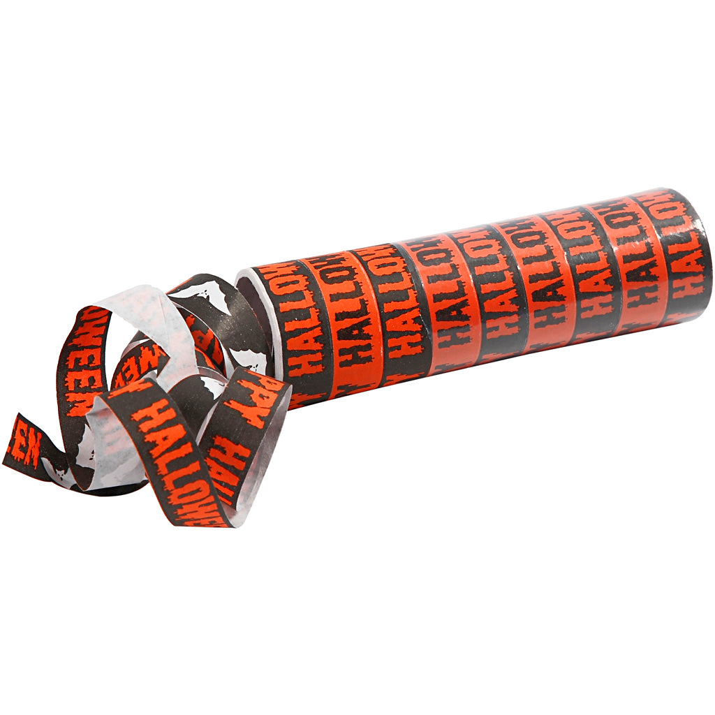 Creativ Company Luftschlangen, schwarz, orange, 2 Rollen 1 Box