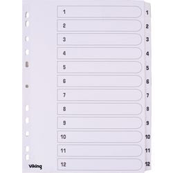 Tabs Mylar 1-12 od Karton A4 190g m2 12-teilig weiß
