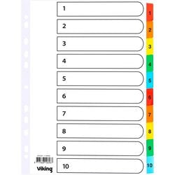 Tabs Mylar Office Depot Karton A4 170g sortiert 1-10 11 Löcher