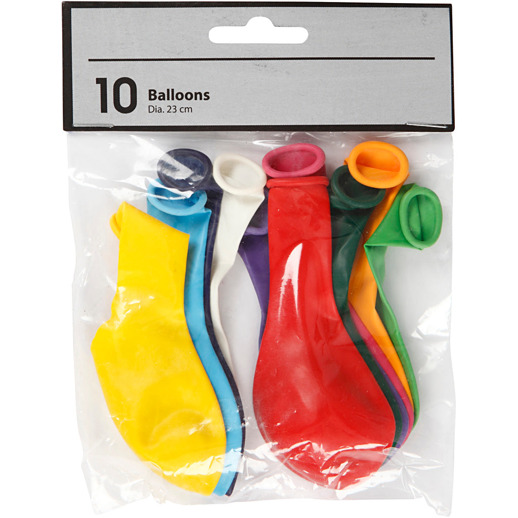 Creativ Company Luftballons, rund, D 23 cm, verschiedene Farben, 10 Stück 1 Box