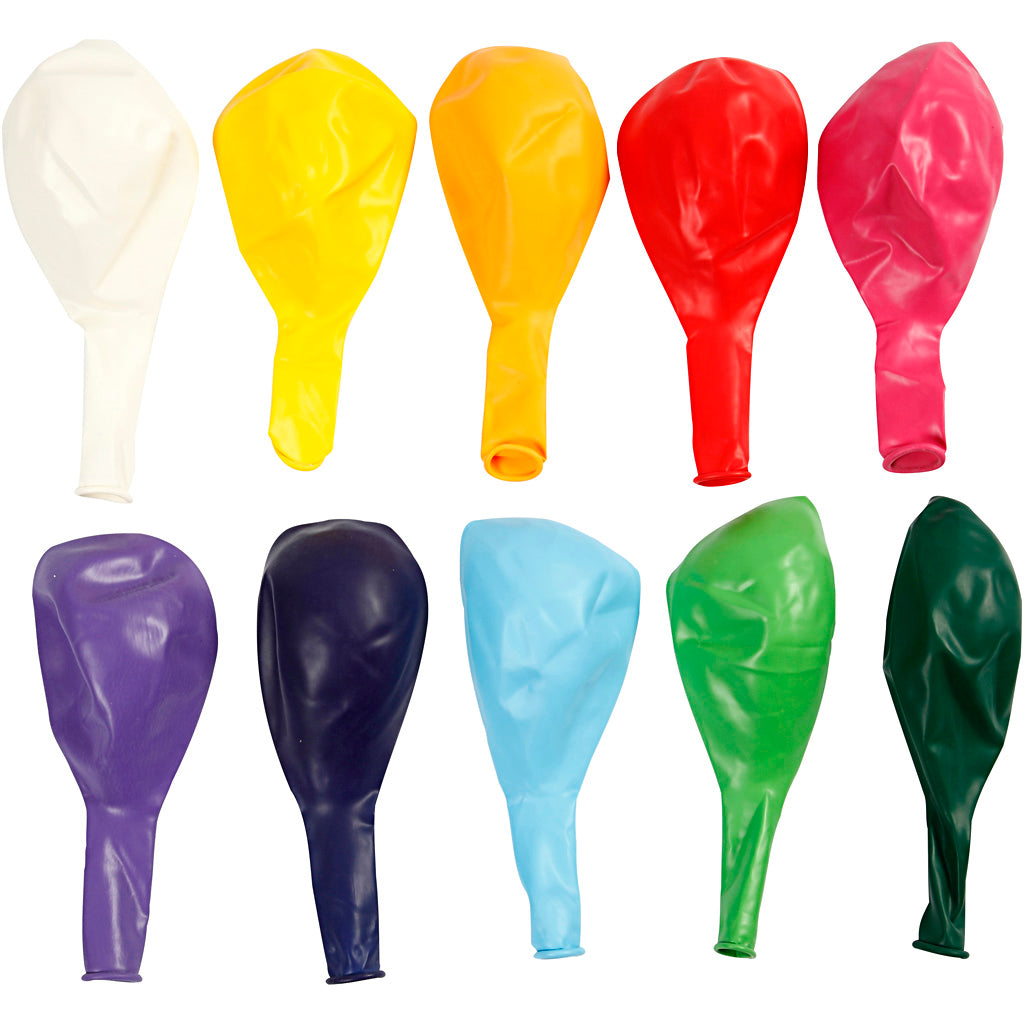 Creativ Company Luftballons, rund, D 23 cm, verschiedene Farben, 10 Stück 1 Box