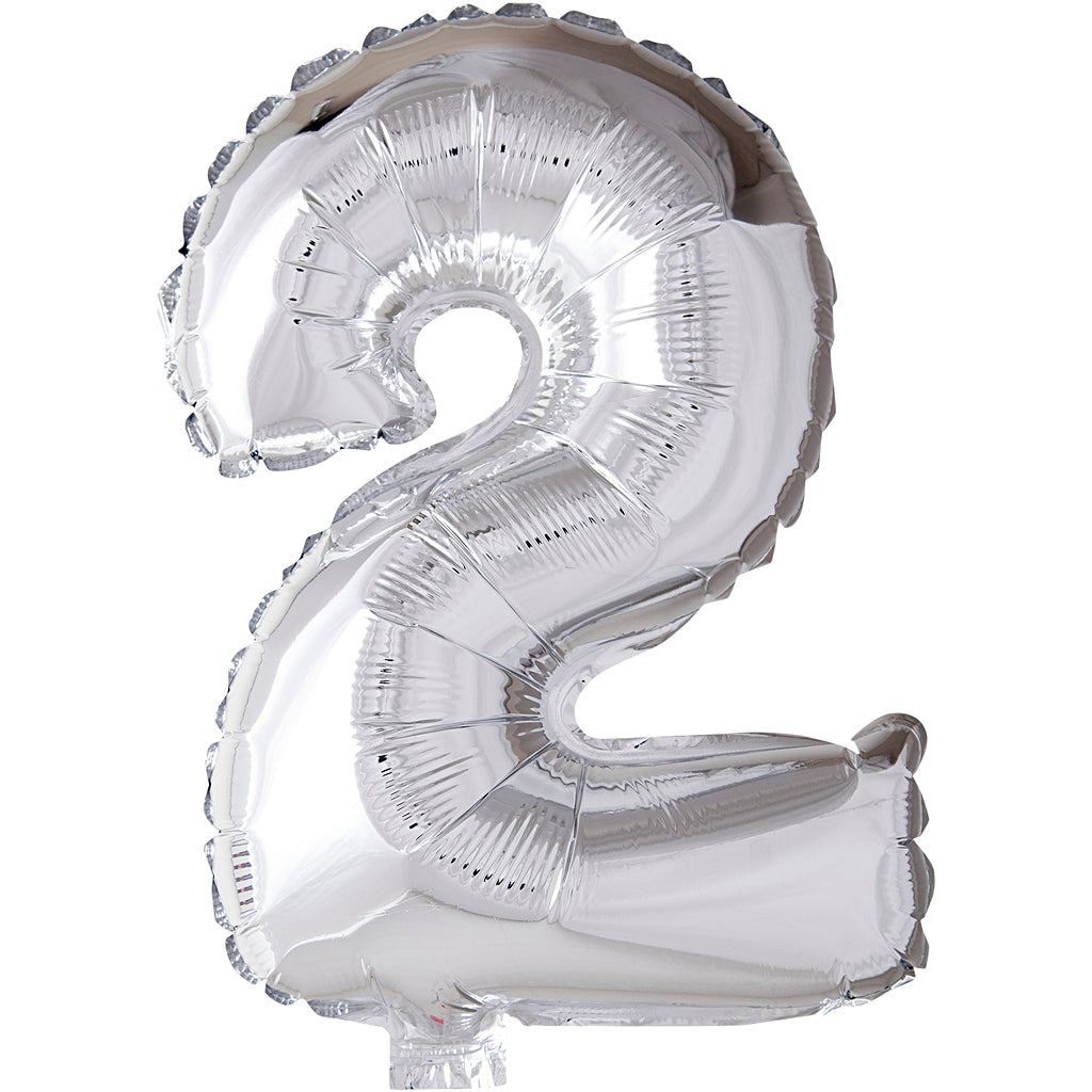 Creativ Company Folienballon, 2, H: 41 cm, Silber, 1 Stück