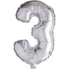 Creativ Company Folienballon, 3, H: 41 cm, Silber, 1 Stück