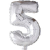 Creativ Company Folienballon, 5, H: 41 cm, Silber, 1 Stück