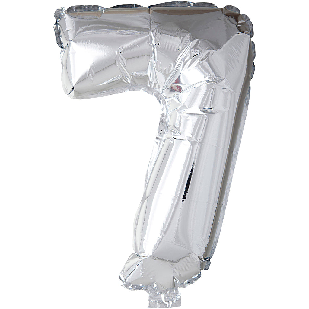 Creativ Company Folienballon, 7, H: 41 cm, Silber, 1 Stück