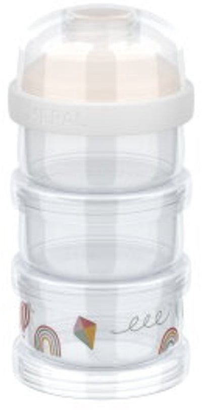 Mepal Mio Milchpulverturm 3-teilig – 360 ml – luftdichter Verschluss mit Schütteldeckel – multifunktionale Aufbewahrung und Dosierung – Sunshine Rainbow