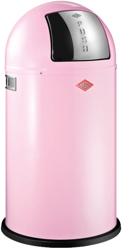 Wesco Pushboy Abfallbehälter | 50 Liter | Metall - rosa | Mülleimer - hergestellt in Deutschland