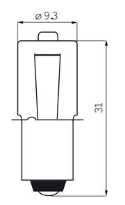 Halogenlampe PX13.5S 6 Volt - 3 Watt mit Kragen - afbeelding 1