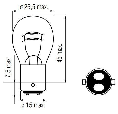 Bosma-Lampe 12V-21 5W Bay15d