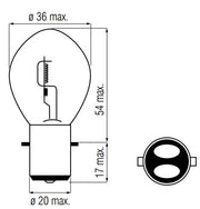 Kantenlampe 12 Volt 25 25 Watt Ba20d - afbeelding 2