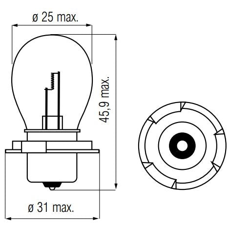 Bosma-Lampe 6v-25w P26s