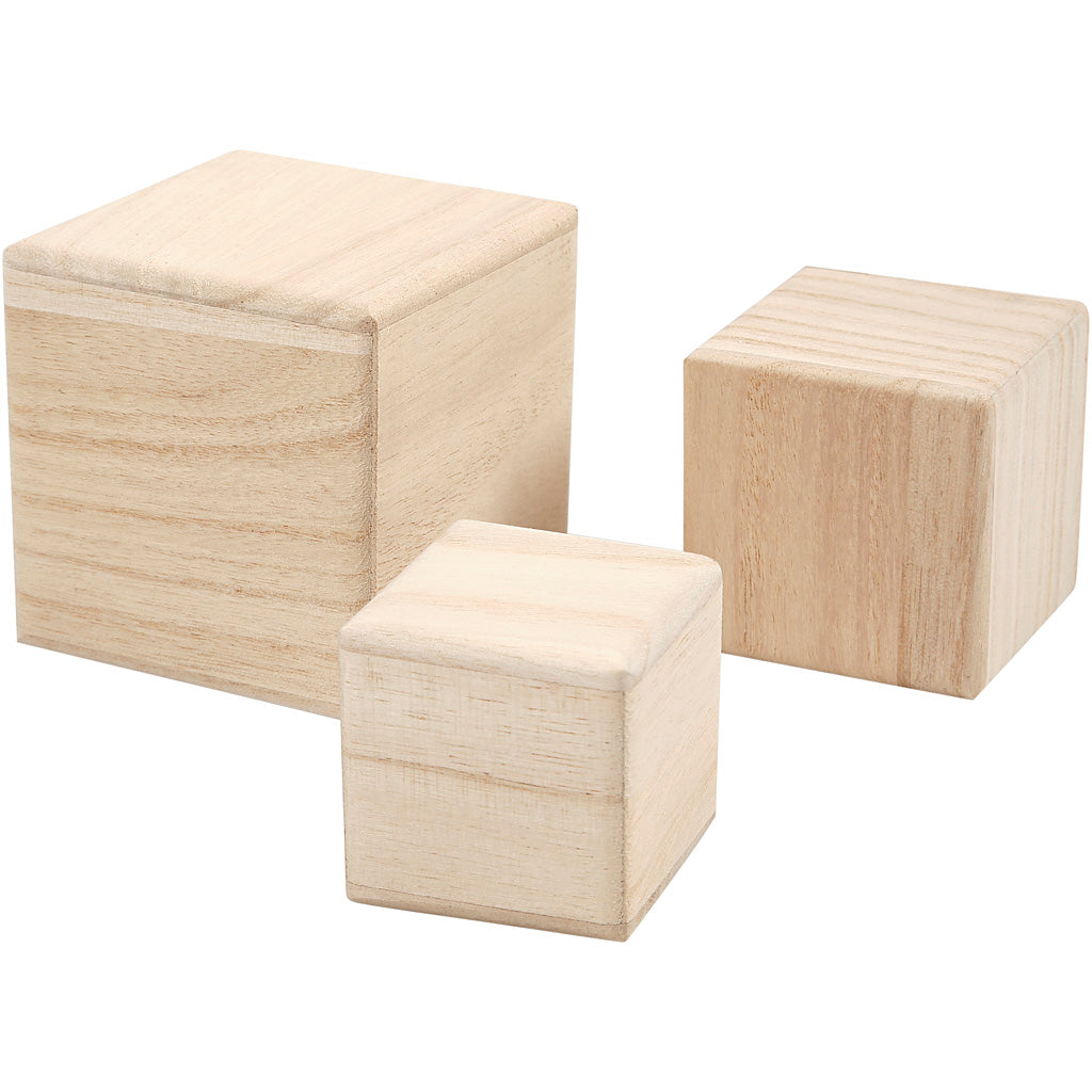 Creativ Company Holzwürfel, 3 -Set 3