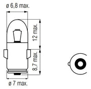 Bosma Lampe 12V-1.2W BA7S - afbeelding 2