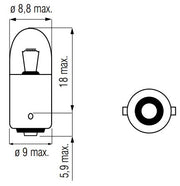 Bosma Lampe 12V-4W BA9S - afbeelding 2