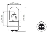 Bosma Lampe 12V-25 25W PX15D - afbeelding 1