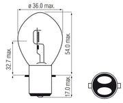 Bosma-Lampe 12V-45 40W BA20D - afbeelding 1