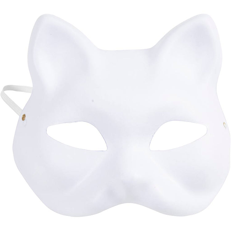 Creativ Company Katzenmaske, H: 17,5 cm, B: 18,5, weiß, 1 Stück